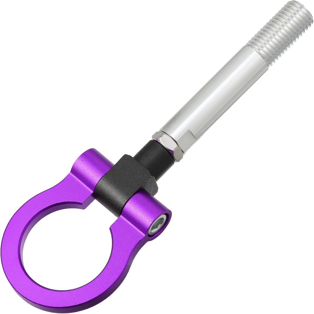 X AUTOHAUX Purple Aluminum Alloy Round Front Rear Bumper Trailer Ring Eye Towing Tow Hook Screw for Hyundai Veloster 2012-2017 (Purple)