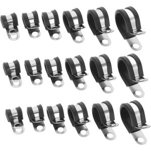 Cabilock 6 Size Variety 304 Stainless Steel Clamps Wire Clamp Tool for Secure Tube Wire Home Industrial