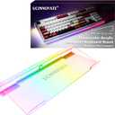 UCINNOVATE Dream Color Acrylic Computer Keyboard Stand, LED Backlit Keyboard Tray, Gaming Keyboards USB Interface Titled Keyboards Stand for Easy Ergonomic Typing and Working Office Desk, Home (100%(Full size))