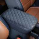 JOYTUTUS Center Console Cover Compatible with Ford Maverick 2025 2024 2023 2022 Leather Armrest Cover Center Console Cushion Maverick Accessories, Dark Blue