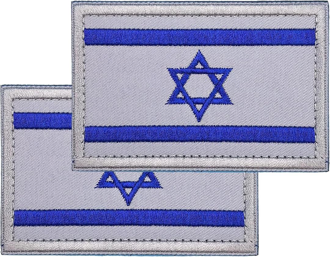 5 x 2 Piece Israel Flag Patches Israeli Embroidered Tactical Patch - Uniform Badge Patch
