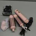 4 in 1 Rotating Hair Dryer Brush Spinning with Detachable Brush(2" & 1.5"),Negative Ionic Brush Blow Dryer 100-120V,3 Heats and 2 Speeds Rotating Hot Air Brush for Curling,Straight,Drying