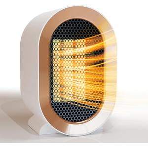 Indoor Electric Portable Space Heater, 1200W Personal Desk Heater, Fast Quiet Heating Ceramic for Small Room,Bedroom and Office Use (Pearl White)