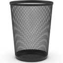 Zuvo Mesh Wastebasket Black Metal Wire Garbage Trash Can for Office Home Bedroom Height 10.1" Width 10", 4 Gallon (16 Quart) (1, Black)