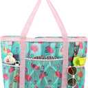 Fammart Mesh Beach Bag with Zipper for Women, Large Beach Tote Sandproof Toys Pool Swim Bag Travel Vacation Cruise Essentials