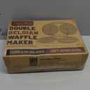 Bakers Friend Double Belgian Waffle Maker Thick, 2 X 6 Round Waffle Maker, Belgium Waffle Iron, Waflera Electrica with Non-stick Plates, 1200W, Perfect for Kids & Family Breakfast, Graphite