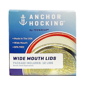 Home Set of 3, 
Anchor Hocking Wide Mouth Canning Lids, 12 ct.