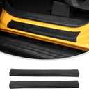 Linskip Door Sill Protector with Anti-Slip Compatible with 2021-2025 Ford Bronco 2Door, Texture for Enhanced Grip and Protection - TPE Door Sill Guards for Bronco Accessories(Black)