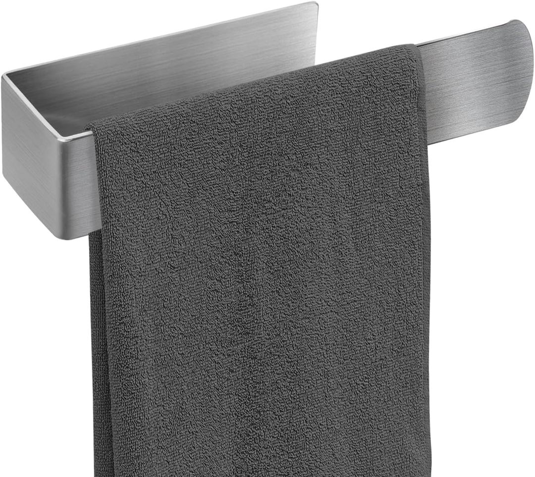 Hand Towel Holder, Self Adhesive Towel Ring, SUS 304 Stainless Steel Brushed Towel Racks, Towel Bar for Bathroom Wall, Kitchen (Silver)
