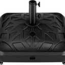 Yaheetech Fillable Mobile Umbrella Base, Heavy Duty Patio Umbrella Pole Holder for Outdoor 4 Wheels, 4 Locks 2 Knobs 123lb Capacity for Deck, Poolside, Garden, Black-Checkered