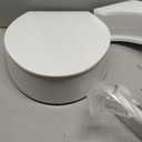 ELONGATED toilet seat risers for seniors, Slow Close, Elevated toilet seat, Heavy Duty, Never Loosen, Raised toilet seat elongated bowl, White(18.5)