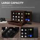 AUTOARK Wooden Watch Sunglass Display Case,12 Watch Box with Jewelry Drawer,Watch Eyeglass Holder with Window,Vertical Storage,Gift Idea,Walnut,AW-185