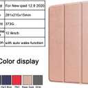 Tablet Cover for Apple iPad Pro 12.9 3rd 4th Generation(2018 2020 Release),Ultra Slim Folio Stand Lightweight Leather Case for Apple iPad Pro 12.9" Gen 3th 4th (KST-Dark Blue)
