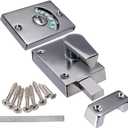 Door Lock Indicator, Toilet Bathroom Lock Vacant/Engaged Chrome Latch, Indicating Occupied, DeadBolt Privacy Partition Door Locks Latch for Bathroom Public Restroom Toilet(Polished Chrome,Size:1PC)