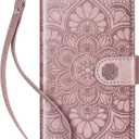 Wallet Case for iPhone 13,[RFID Blocking] 3 Card Holder Stand with Credit Card Slot PU Leather Magnetic Protective Flip Cover for iPhone 13 (Rose Gold)