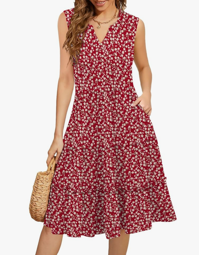 Summer Dresses for Women 2025 Elegant Classy Sleeveless Boho Midi Sun Dress Spring Break Travel Beach Vacation Clothes 2XL
