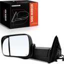A-Premium Driver Side Power Door Mirror - Compatible with Ram 2500, 3500 2019 2020 2021 2022 - Heated Power Folding Black Outside Rear View Mirror w/Turn Signal Puddle Light, Standard