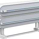 3 in 1 Aluminum Foil and Plastic Wrap Organize Dispenser with Cutter, Magnetic Paper Towel Holder for Fridge, Includes 1 Roll of Cling Film