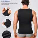 Mens Compression Shirt Slimming Body Shaper Vest Workout Tank Tops Abs Abdomen Undershirts (Black, XXXL)