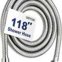 Shower Hose Extra Long 118 Inches, Flexible Stainless Steel Handheld Replacement Shower Hose, with Brass Insert and Nut
