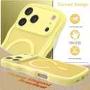 BENTOBEN Magnetic for iPhone 17 Pro Max Case, Cute Wavy [Full Camera Protection][Compatible with MagSafe] Matte Anti-Slip Bumper Women Men Boys Protective Cover for 17 ProMax 6.9", Yellow