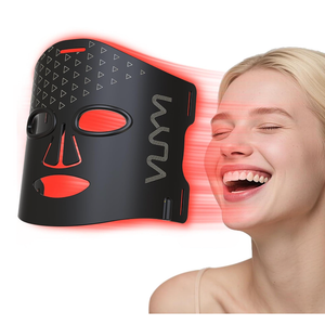 VYM Red Light Therapy for Face: HighEnergy Super Lightweight 292 LEDs Cordless Professional Light Therapy Mask Infrared LED Face Mask at Home Travel 2mm Thickness  Black