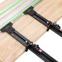 Track Saw Parallel Guide System with Mirco Adjustable Flip Stop and Zero Calibration for Woodworking Repeatable Rip Cuts for Track Saw Guide Rail Compatible with Festool, Makita, Milwaukee