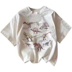 Floerns Women's Graphic Crew Neck Short Sleeve T Shirts Animal Print Casual Tee Top White Multi X-Large