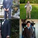 Mens Formal Tweed Wool 3 Piece Wedding Slim Fit Suit Prom Tuxedos Groomsmen (Gray, M)