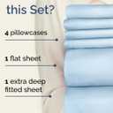 Extra Deep Queen Sheet Set - 6 Piece Breathable and Cooling Sheets - Hotel Luxury Bedding for Women, Men, Kids & Teens - Easy Secure Fit - Soft, Wrinkle Free & Comfy - Extra Deep Pockets - Light Blue