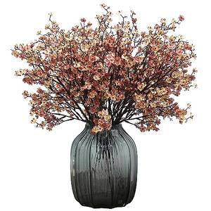 JAKY-Global Babys Breath Silk Artificial Flowers 12 Bundle European Fake Plants Farmhouse Decor Fall Decoration Bouquets DIY Home Garden (Beige Brown-12pcs)