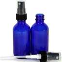 Vivaplex, Cobalt Blue, 1 oz Glass Bottles, with Black Fine Mist Sprayers - 2 pack