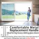 Sliding Door Handle 8 in Metal Barn Door Pull Replacement-for 6.5IN Screw Hole 2Pack White Patio Door Handle Aluminum Alloy Hardware for Old/Damaged Door Pull for Patio Glass Door