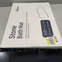 Stone Bath Mat Diatomaceous Earth Shower Mat Non-Slip Super Absorbent Diatomite Stone Bath Mats for Bathroom Floor Quick Drying Natural Easy to Clean(23.6''15.4" White)