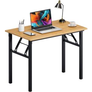 Need Office Computer Desk - 47.2L Sturdy and Heavy Duty Folding Laptop Table,Writing Table/Home Office Desk/Sewing Table,No Assembly Required (Teak Color) AC5BB12060 (Teak & Black Frame)