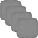 FLYMEI Patio Cushion Covers 18x18x2 Waterproof Outdoor Cushion Cover Replacement 4Packs Outdoor Seat Cushion Slipcover for Rattan Chair Sofa, Grey