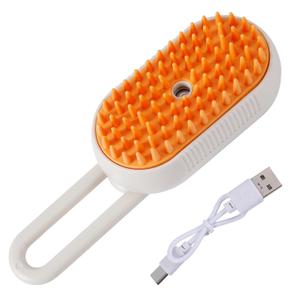 Cloud Cat Brush, 3-in-1 Self-Cleaning Cat Brush Steam Pet Brush with 360 Rotating Arm Cat Hair Steamy Brush Dog Steam Brush for Shedding Best Steam Brush for Pet Cat Dog (Khaki)