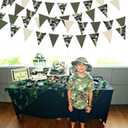 32Ft Camouflage Party Decorations Green Brown Camo Hero Pennant Banner Fabric Triangle Flag Bunting Garland Streamers for Military Soldier Army Tank Birthday Baby Shower Hunting Camping Party Decor