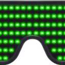 WOWSUN LED Glasses Light Up Dynamic Party Favor Glasses Festival Christmas USB Rechargeable LED Rave Glowing Flashing Glasses, Green 