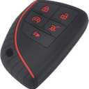 2 x LemSa 2Pcs 5 Buttons Soft Silicone Remote Smart Car Key Fob Cover Case Protector Holder for Chevrolet Corvette 2020 Suburban Tahoe 2021, Red Blue Buttons