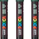 3 x posca PC-5M Water-Based Paint Markers, Reversible Medium Tip (1.8-2.5mm), English Green, 3 Count