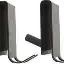 2pcs Dual Over Door Hooks Stainless Steel Bathroom Towel Hanger for Doors Space-Saving Design for Living Room and Bathroom Organization (Black)