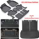 Floor Mats & Trunk mat For 2013-2019 2020 Nissan Pathfinder 2013 Infiniti JX35 2014-2020 Infiniti QX60 TPE All Weather Protection 3 Rows Car Floor Liners & Cargo Liners With Velcro Backrest