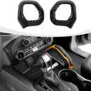 Gear Shift Knob Trim Cover Compatible with 2021-2025 Ford Bronco Interior Accessories, Carbon Fiber