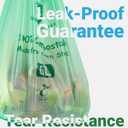 GREENER WALKER 100% Compostable Trash Bags with Tie Handles, 1.6 Gallon-150Bags, Food Scrap Kitchen Waste Bags with EN13432 Certified
