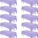 BRILLMAX 10 Pack Lavender Tablecloths 60 x 126 Inch for 8ft Rectangle Tables - 150 GSM Polyester Fabric, 15" Standard Drop, Water, Stain & Wrinkle Resistant Cloth Cover for Wedding Dining Buffet
