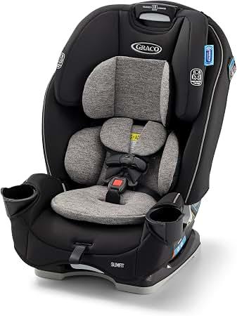 Graco Slimfit 3-in-1 Convertible Car Seat, Slim Car Seat with Space-Saving Design, Highback Booster Seat with 10-Position Headrest, Rear Facing and Forward Facing Carseat, Jarret MFD: 04-13-26