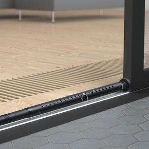 BeBecome Sliding Door Security Bar 17-50 inch Adjustable Patio Door Security bar with Rubber Tips Apartment Bedroom Bottom of Door Heavy Duty Interior Black