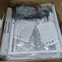 Furologee Nightstands Set of 2, End Tables Set of 2 with Charging Station and LED Lights, White Night Stands with 2 Fabric Drawers, Bedside Tables for Living Room/Bedroom