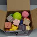 Montessori Toys for Babies,Soft Stacking Building Blocks Rings Balls Sets,3 in 1 Baby Toy Bundle,Sensory Toy for Kids, Soft Teething Toys for Babies,Baby Gifts for Boy Girl